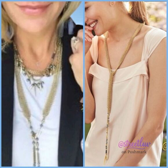 Stella & Dot Laurel Lariat — Beaded Gold - Picture 1 of 12